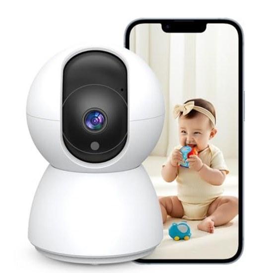 Pet Camera8 Megapixels 4K2026 LatestiPhone Compatible Monitoring Camera Pan-Tilt Two-Way Audio Continuous Recording Smart Motion Detection Indoor