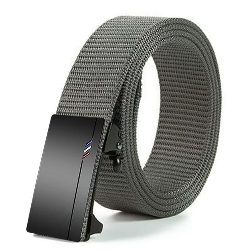 2024 Men's No-Tooth Nylon Canvas Belt with Automatic Buckle - Casual Versatile Wide Waistband for Jeans