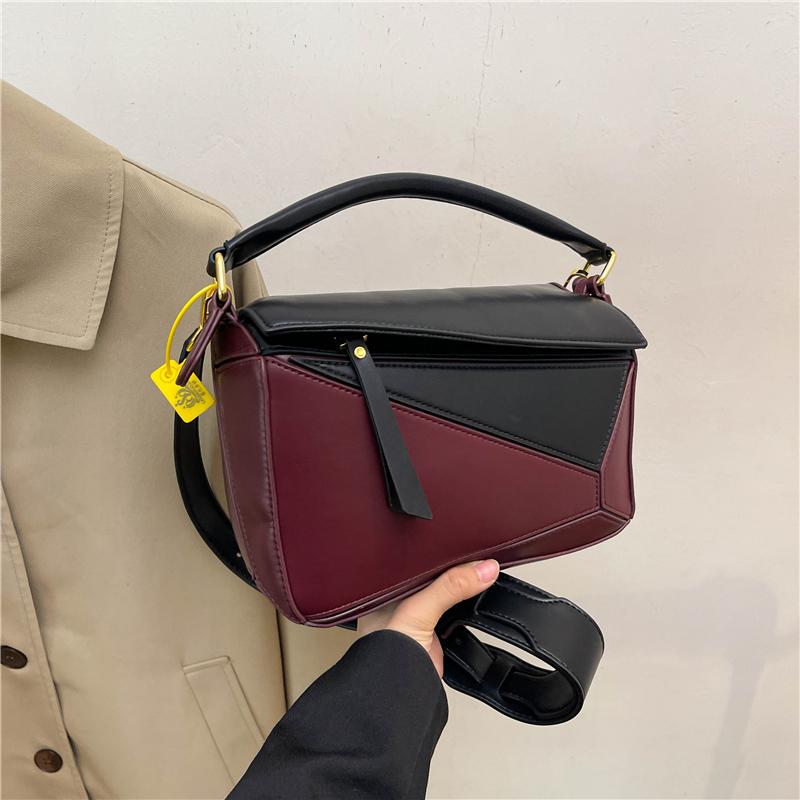 New Women's Handbag Geometric Contrasting Color Shoulder Bag Crossbody Bag Ladies Designer Luxury Bag  Sac De Luxe Femme