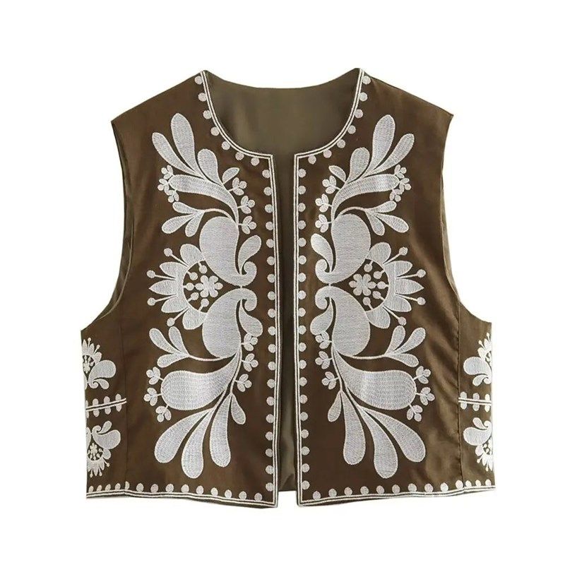 

2024 Женская Мода Цельный Узор Простой и Универсальный Embr BROWN L(L)