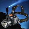 Outdoor Strong Headlamp Head Lighting Lamp Telescopic Zoom Intelligent Wave Induction Multi-Functional Waterproof Rechargeable