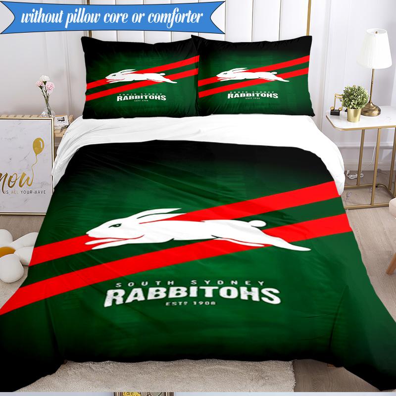 Set Lenzuola con Stampa 2D Design Logo Coniglio NRL 3 Pezzi (Include 1 Copripiumino + 2 Federe Senza Imbottitura), Decorazione camera da letto, Regalo ventilatore
