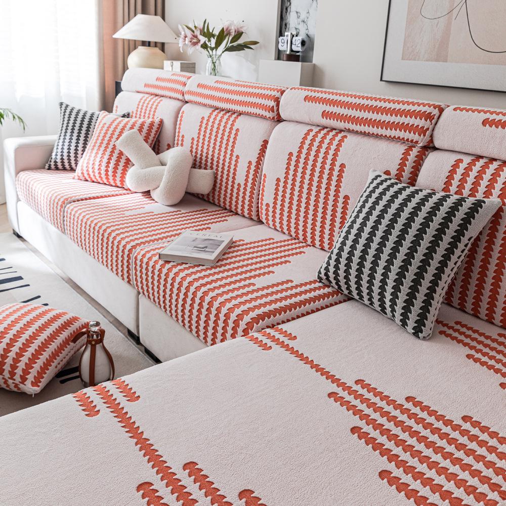 All-season Universal Non-slip Chenille Sofa Cover Simple Design Full Package Cat Scratch-resistant Cross-border