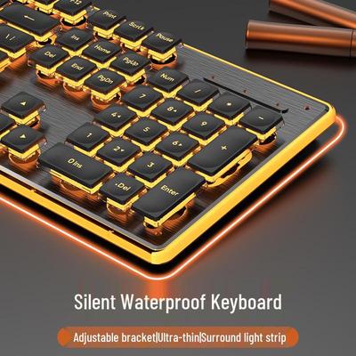 Ultra-Thin Wired Waterproof Silent Mechanical-Feel Keyboard for Gaming and Office Use