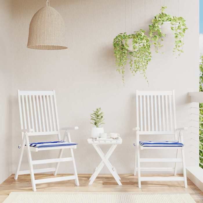 VidaXL Lot de 2 Coussins de Chaise de Jardin, Galettes de Siège Antidérapantes, Décoration Terrasse Patio Extérieur, 50x50x4 361077