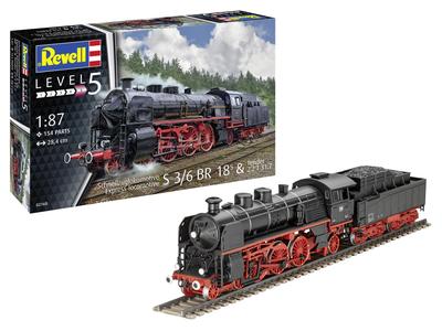 German Revell German Steam Locomotive Plastic Model 02168 1/87 S3/6R18