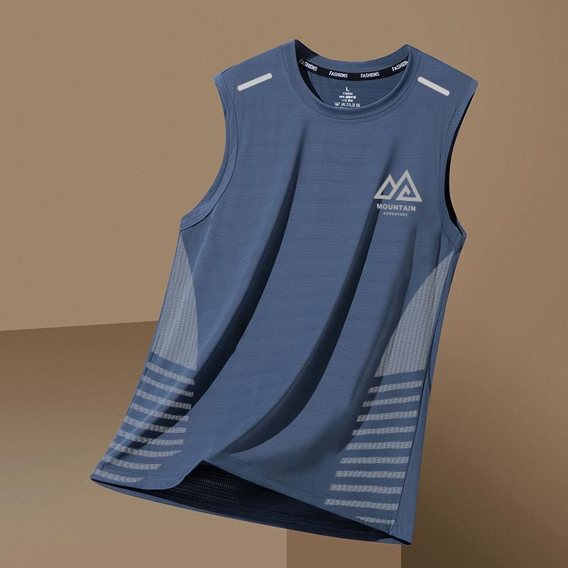 Gilet Sportivo da Uomo Estivo Asciugatura Rapida Traspirante Base Shirt Allenamento Spalle Larghe Senza Maniche Maglietta Tecnica Traspirante Top