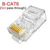 50-1Pcs RJ45 Pass Through Connectors CAT6 CAT5e Shielded Crystal End Gold-Plated 8P8C Crimp Ethernet Network Cable Modular Plug