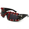 Cyberpunk Y2K Frameless Punk Flash Diamond Sunglasses Metal Ring Rivet Retro Futuristic Party Sunglasses