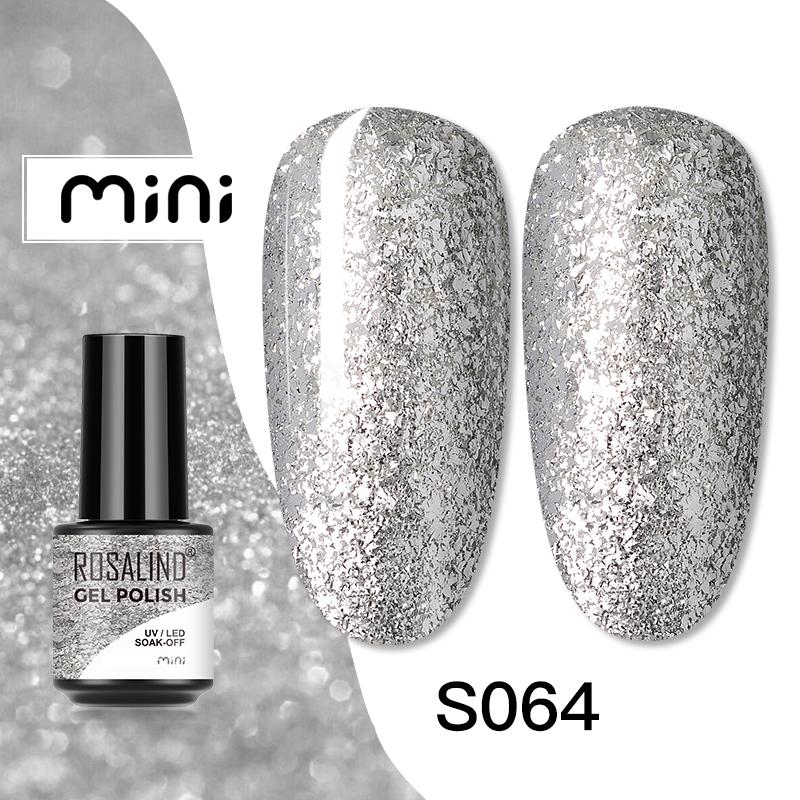 ROSALIND Mini Pure Color Gel 80 Colors Nail Polish Soak Off UV LED Gel Polish Varnish Lacquer Semi Permanent Base Top Coat For Nail Art Design