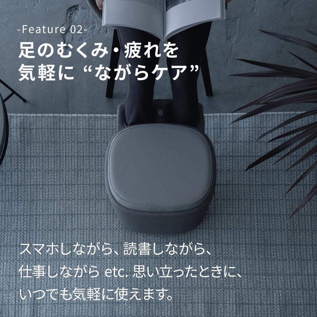 3D Foot Massager with and 3 Automatic Kneading Stone Dr.Air Stool, Calf, Ankle, Instep, Sole, Modes, Shiatsu, Balls, Airbags, Gray, MF-05 (Gray)