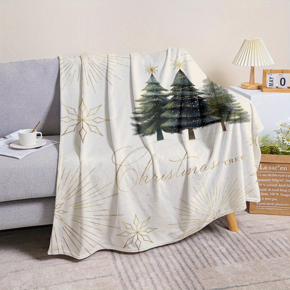 Soft Plush Flannel Cozy Christmas Tree Throw Blanket - Lightweight for Couch, Sofa & Bed - All-Season Comfort
