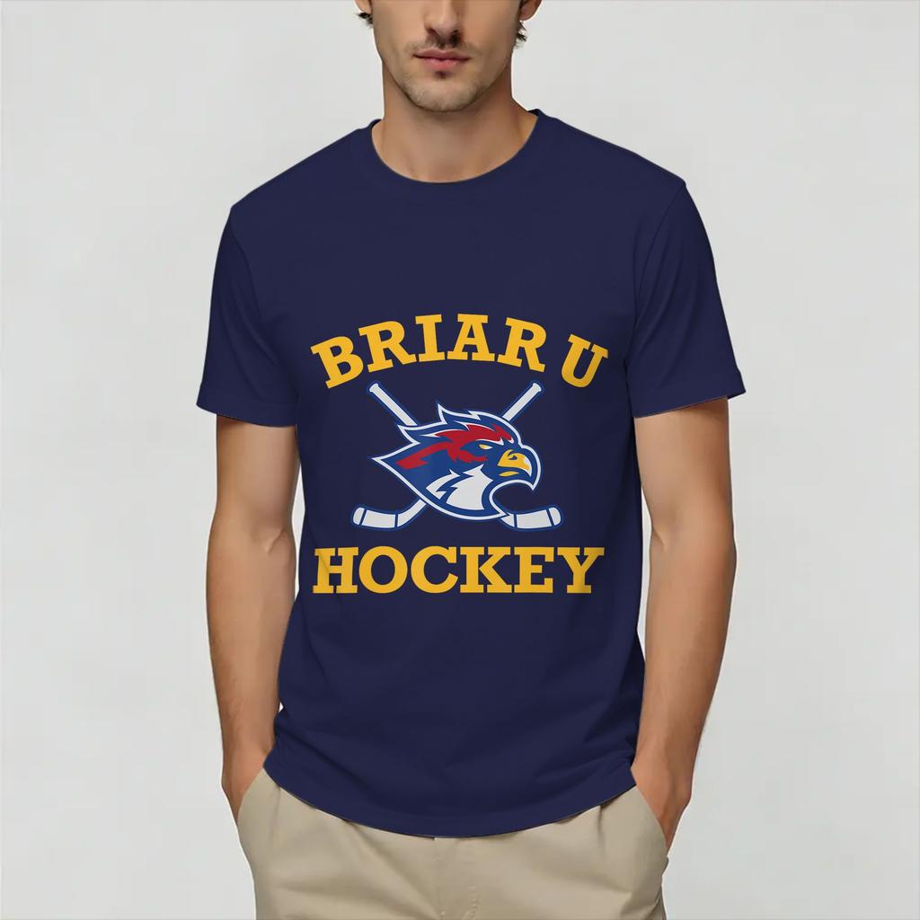 Casual Briar U Hockey Off Campus TShirt for Unisex Crew Neck 100 Cotton T Shirts Short Sleeve Tees Gift Idea Clothing