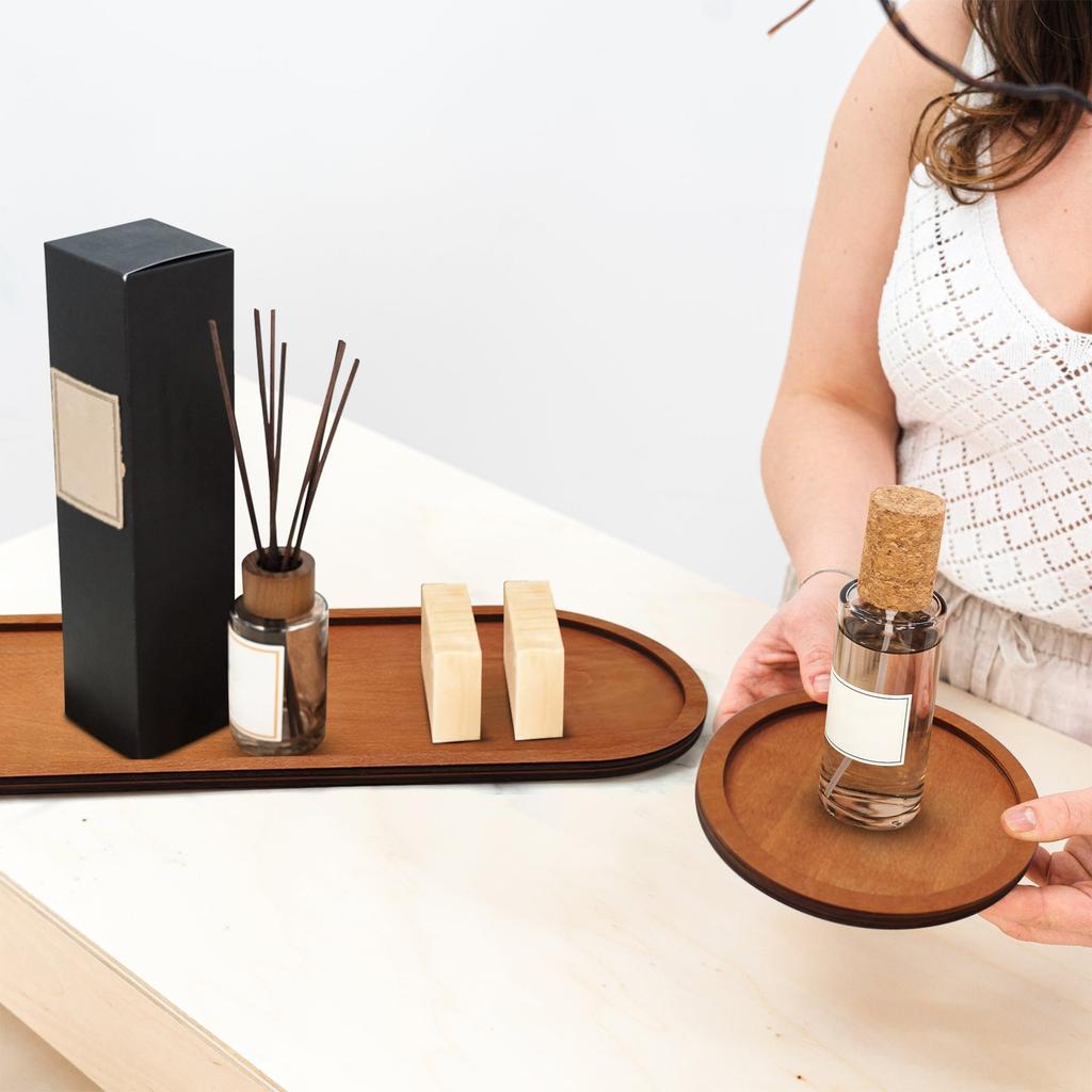 Natural Solid Wood Hand-polished Multi Functional Wooden Tray