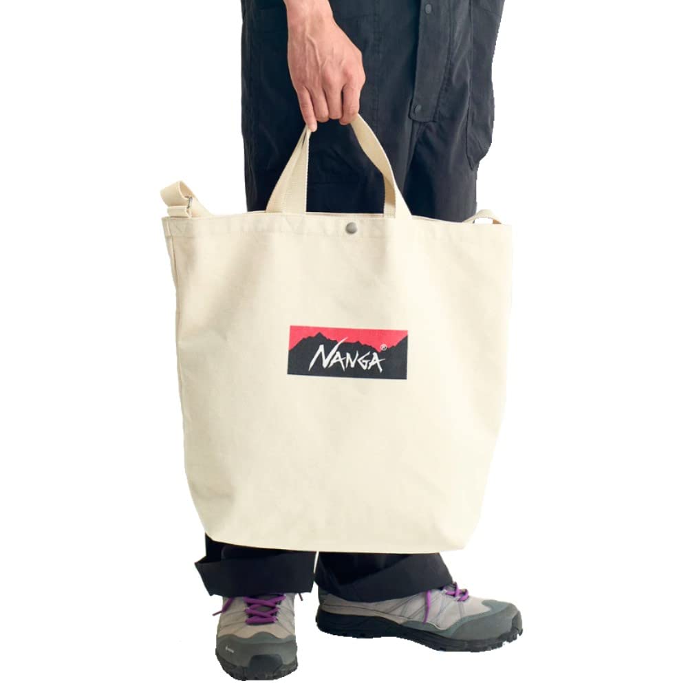 Logo Canvas Tote 2WAY Bag NANGA LOGO CANVAS TOTE 2 WAY BAG N1G2NTN4 NATURAL Tote Bag [NANGA]
