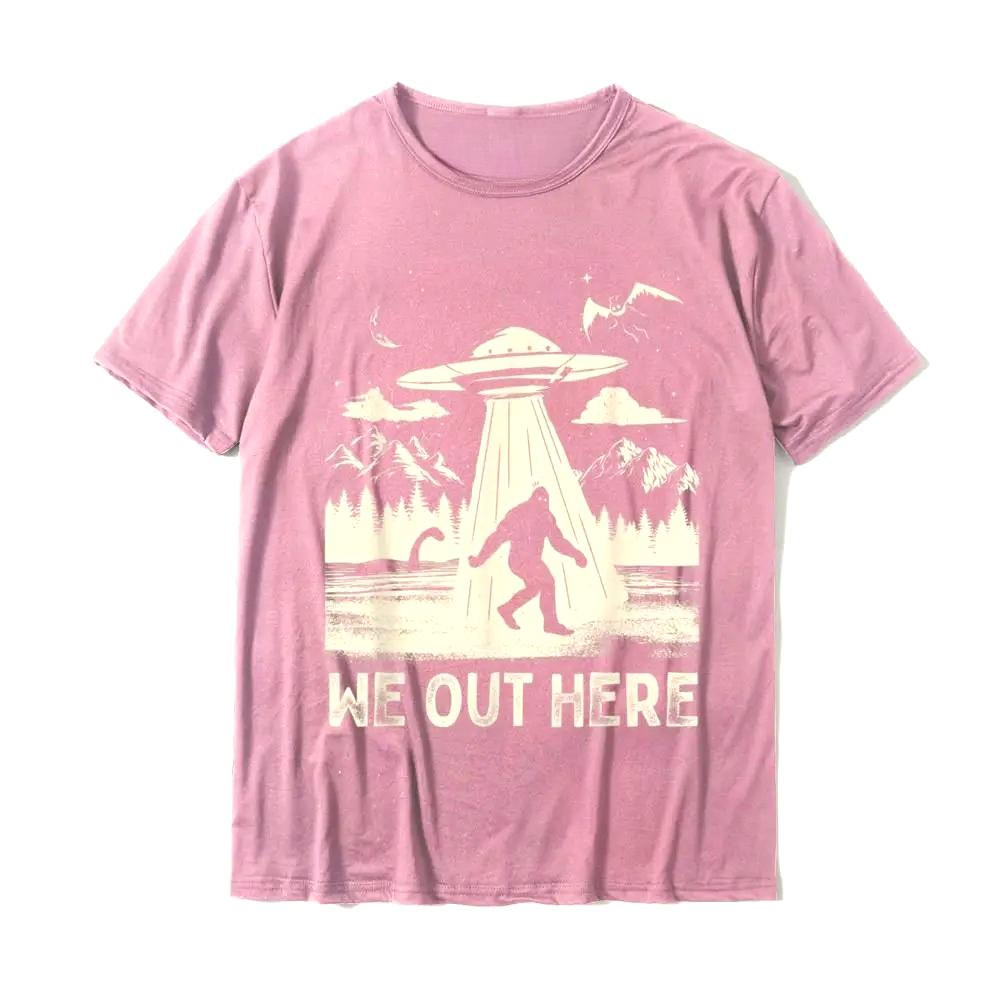 

new We Out Here Funny Bigfoot Cryptid UFO Abduction Printed Women cotton TShirt Tops Summer Short Sleeve Round S
