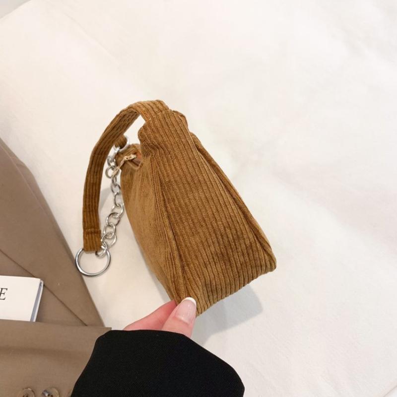 1Pcs  Underarm Bag Solid Color Simple Corduroy Bag Women'S Spring/Summer  Western Style Shoulder Small Square Bag