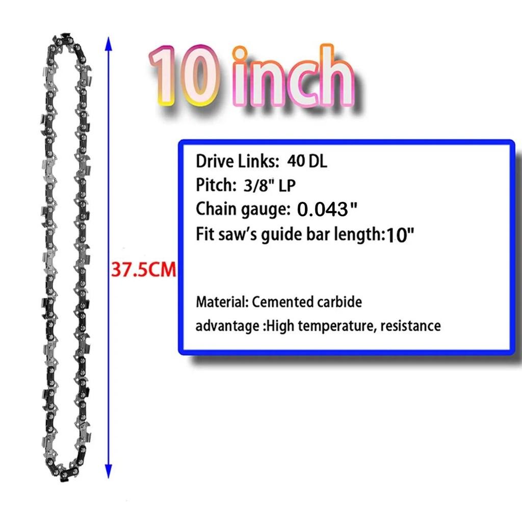 

10-дюймовая цепь бензопилы 40 DL аксессуары для пилы сменная цепь бензопилы 3/8 LP 0.043 калибровочная цепь пилы для резки дерева