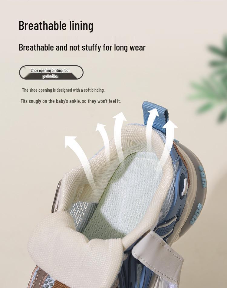 Spring Kids' Breathable Mesh Velcro Light-Up Shoes for Boys & Girls