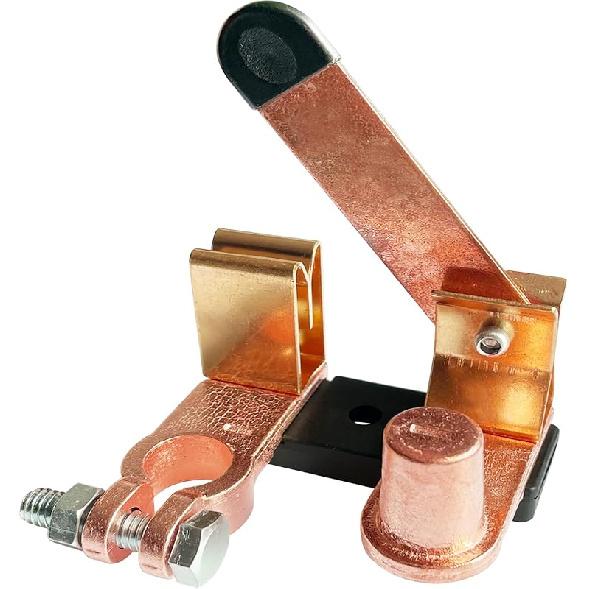 Ampper Side Post Battery Disconnect Switch 12V 24V, Knife Blade Battery Switch Disconnect Power Cut Shut Off for Car Boat RV ATV (with Long Bolt) Top Post Neg (V)