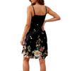 Fashion Women Summer Dress Vintage Floral Print Adjustable Spaghetti Straps Beach Vacation Casual Dress With Pockets