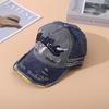 Breathable Embroidered Sun Protection Hat, Men's Baseball Cap Spring and Autumn Sun Hat Washed