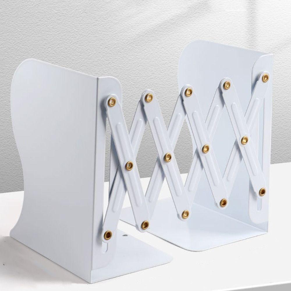 Metal Display Bookshelf Retractable Bookstand New File Sorter Rack  Bookends