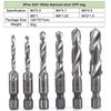 6pcs M3-M10 Screw Tap Drill Bits Hss Taps Countersink Deburr Set Metric Combination Bit High Speed Steel 1/4 IN Quick Change Hex