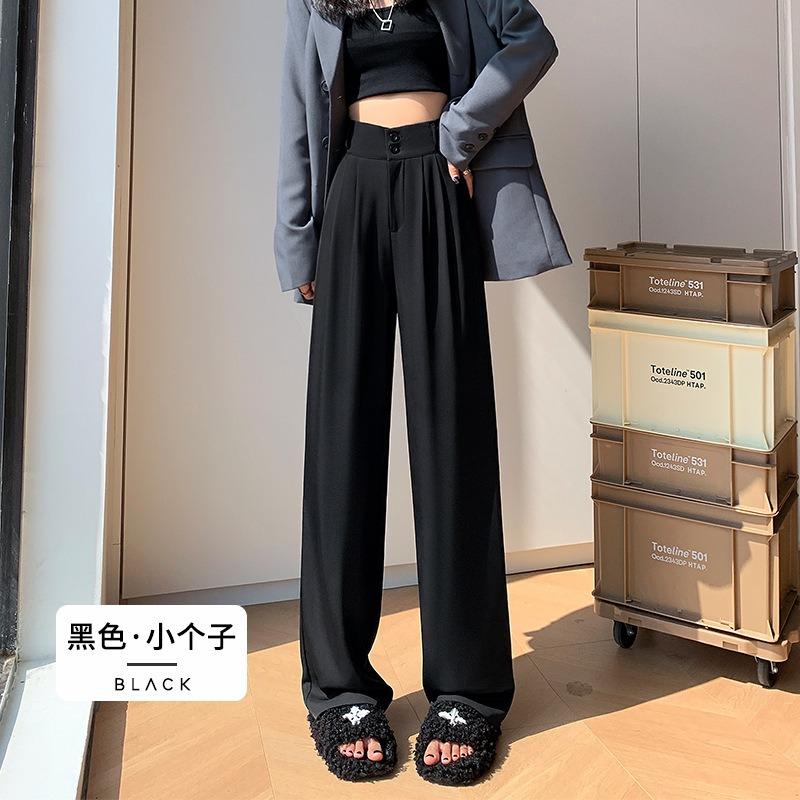 Drape Suit Pants Women's Spring and Autumn New High Waist Loose and Thin Small Casual Narrow Straight Wide-leg Pants