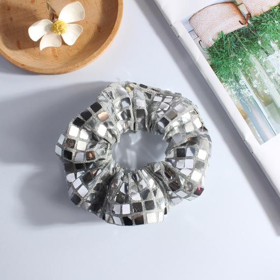 Hair Tie Square Sequin Decoration Elastic Fabric Hair Band No Damage Decorative Hair Rope Hair Accessories
