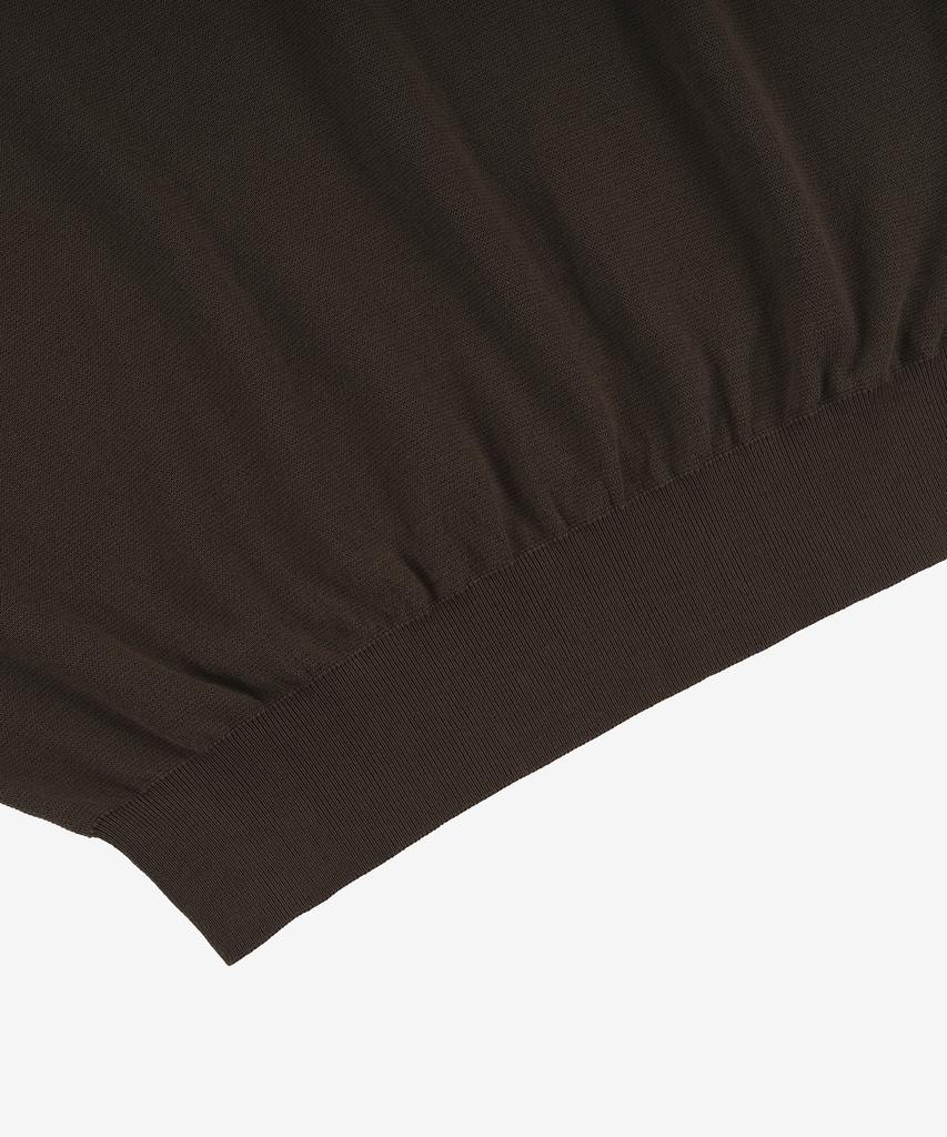 BELLIEF Essential Hard Twist Cotton Short Sleeve Polo Knit (Brown)