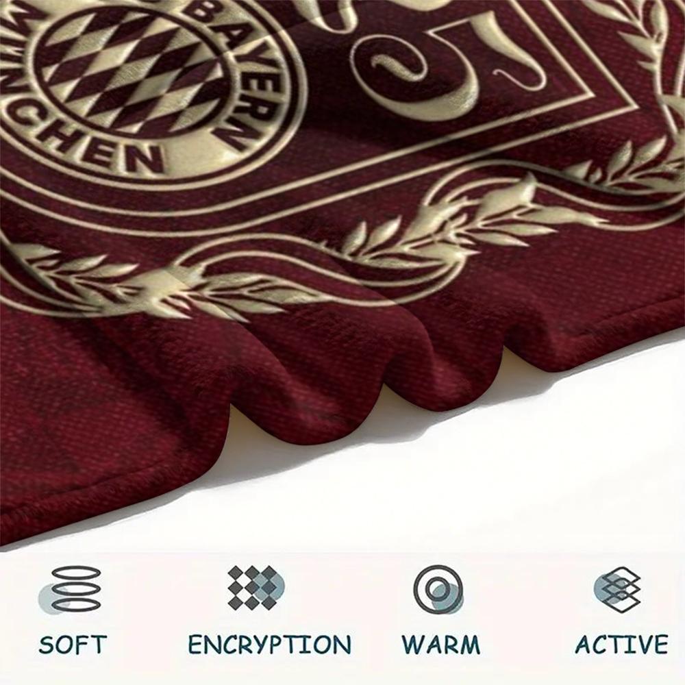 1pc FC Bayern Munich Print Flannel Blanket, High Quality Comfortable for All Seasons, Home Decor, Warmth and Comfort, Perfect for Christmas Gifts46