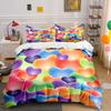 Colorful Heart Decor Set Soft Comfortable Duvet Cover Bedding Set Included 1*Duvet Cover & 2*Pillowcases, Gift