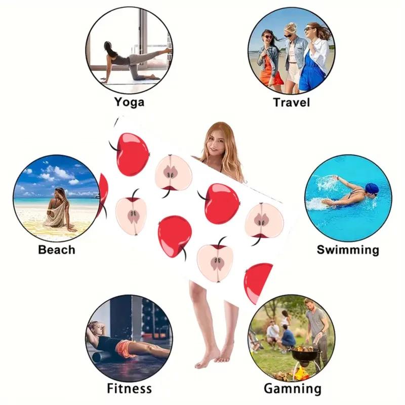 Print Beach Towel Portable Quick Fast Dry Sand Outdoor Travel Swim Blanket Floral Print Mat Personalization Stripes Towel