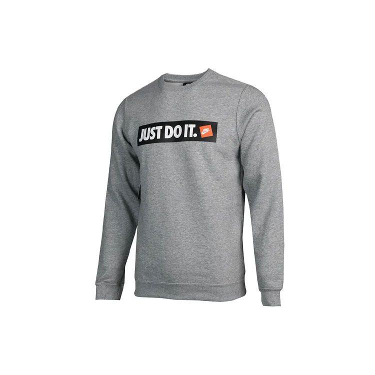 Nike Sweatshirts Men's Gray Crew Neck Moderate Regular 928700-063
