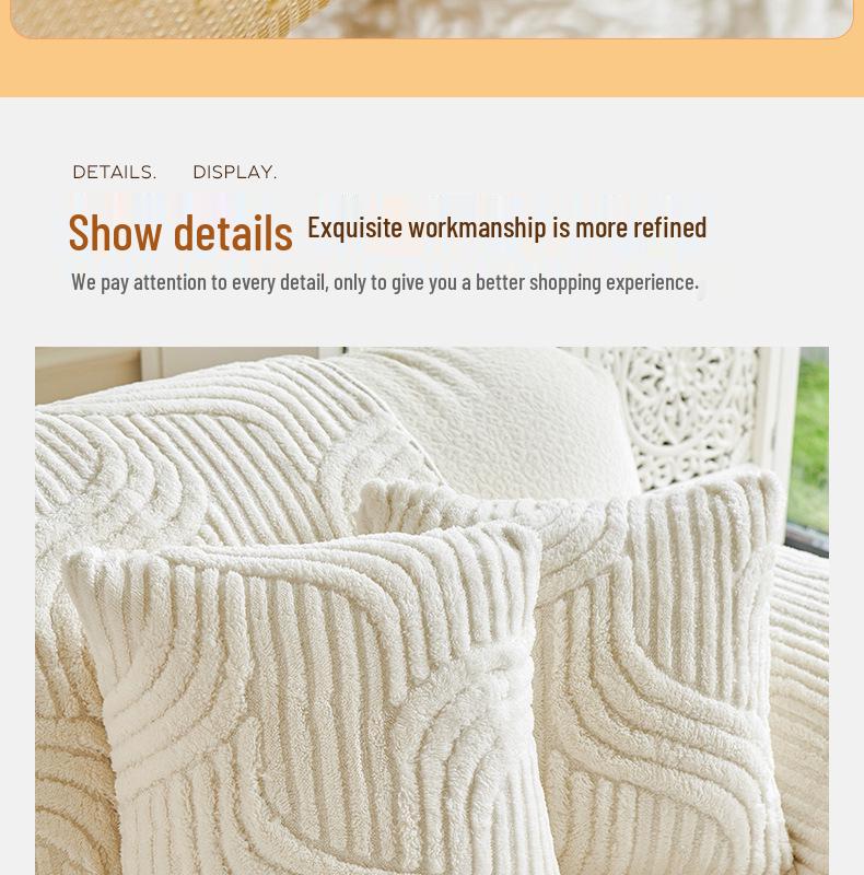 2025 New Plush Shu Cotton Velvet Sofa Cushion: Thickened, Non-Slip Cover for Autumn and Winter