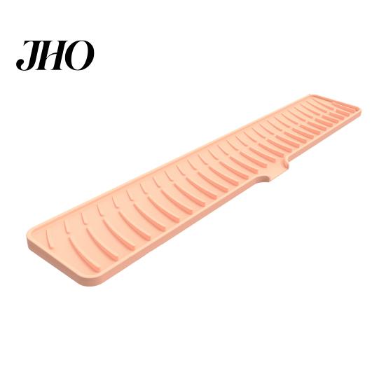 Raised Edge Dish Drainer Silicone Drain Pad Faucet Mat Anti-Slip Quick Drying Soap Food-grade Sink Spill-Proof Countertop Protector Kitchen
