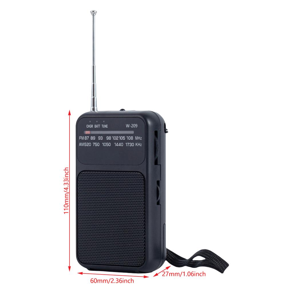 Compactly FM AM Radio With Pointers Designs Supports Type C Charging And Batteries for Outdoor Activity Use