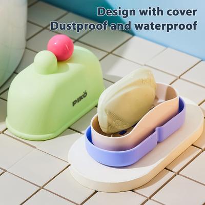 Travel Soap Case Holder Cake-shaped Soap Tray Decorative Soap Dish Portable Soap Container for Camping Gym Bathroom