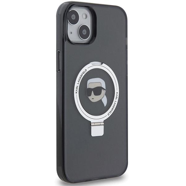 Karl Lagerfeld Klhmp15Shmrskhk Iphone 15 / 14 / 13 6.1 Czarny/Black Hardcase Ring Stand Karl Head Magsafe