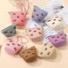 Children Foldable Woven Straw Bag Summer Girl Shoulder Bags Red Cherries Kids Handbags Beach Travel Crossbody Bags Small Wallets