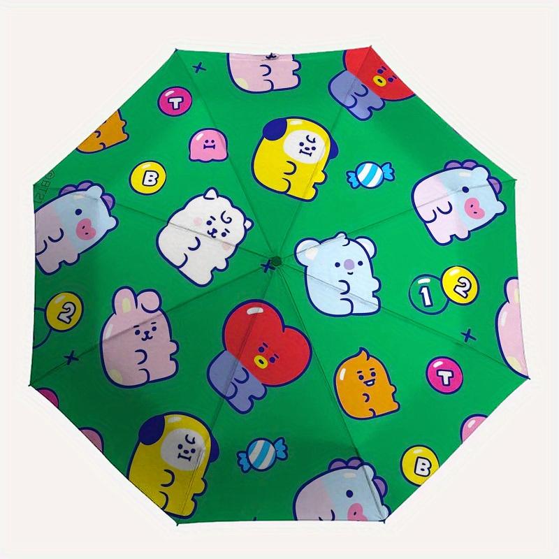 1pc BT21 Character Pattern Umbrella with Plastic Handle,Suitable for All Seasons Home Travel Outdoor UmbrellaM1287