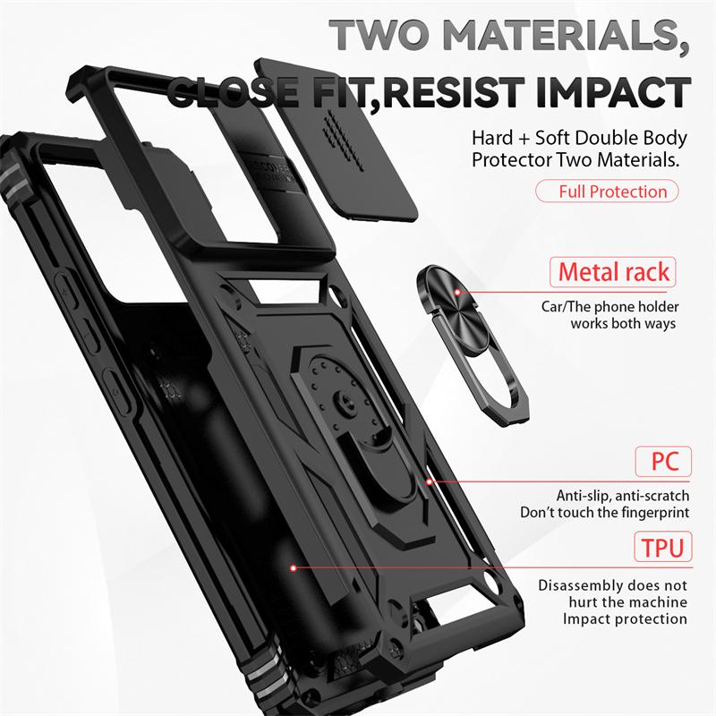 Full Cover For Xiaomi Poco X6 5G Case For Poco X6 5G Anti-knock Push Window Magnetic Phone Holder Back Case For Poco X6 5G Case