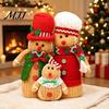 Cute Christmas Tree Hanging Dolls Plush Gingerbread Man Figures with Hat Scarf, Stuffed Family Charming Winter Holiday Gifts of 3 Ornament for