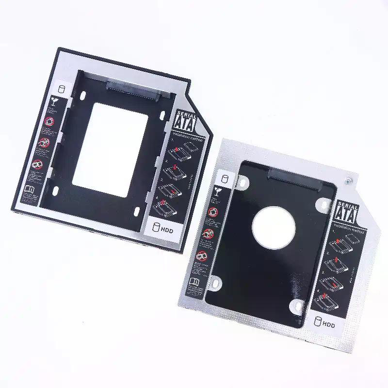NEW SALE 2.5" SSD CD DVD To HDD Case Enclosure CD-ROM ODD Optibay Plastic Aluminum Universal 9.5/12.7mm SATA 3.0 2nd HDD Caddy