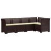5 Seater Garden Sofa with Cushions Rattan Look PP Brown