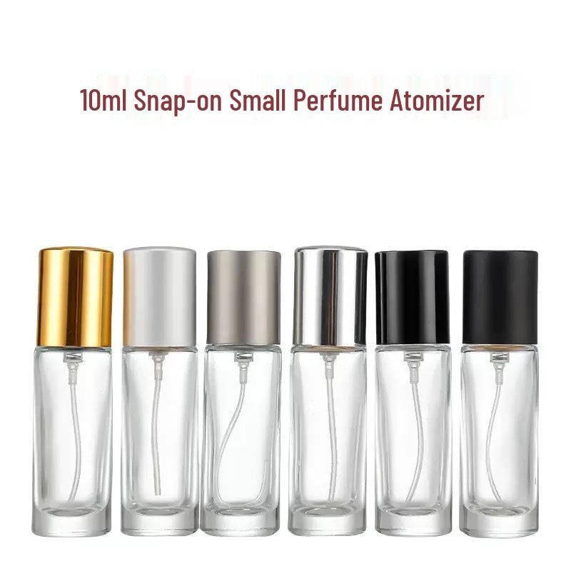10ml Screw-Top Cylindrical Perfume Bottle & 15ml Snap-On Press Spray Cosmetic Sample Bottle