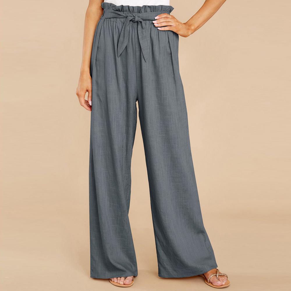 2024 Women’s European & American Plus Size Loose Cotton Linen Casual Long Pants