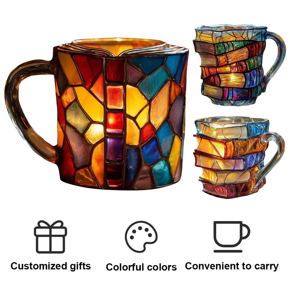 Painted Book Coffee Mug Unny Reading Coffee Mug Gifts for Home Office Decoration