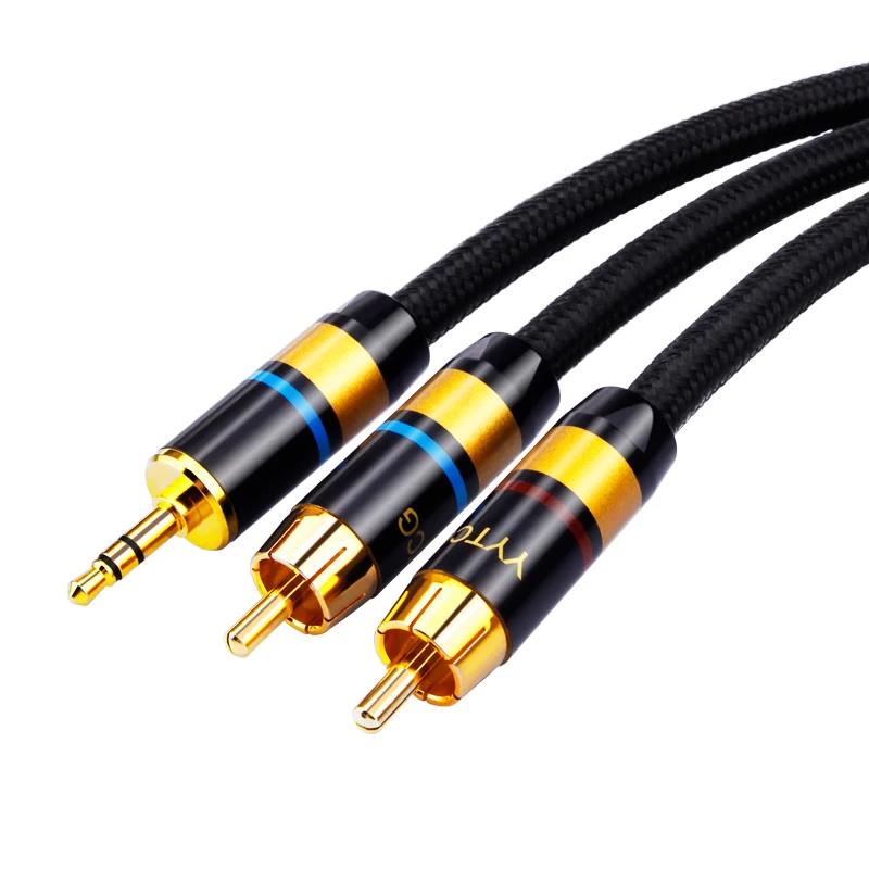 RCA Cable HiFi Stereo 3.5mm to 2RCA Audio Cable for Amplifier Mobile Phone Computer Desktop Audio AUX RCA Jack 3.5 Y SplitterGood product